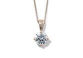 Round Diamond Pendant in Rose Gold